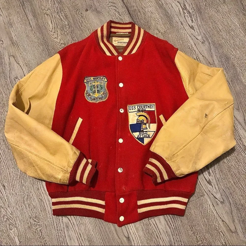 GAMEMASTER SPORTSWEAR Vtg 1960 Ohio State Letterman Jacket Coat Navy Wool Large - Picture 1 of 11